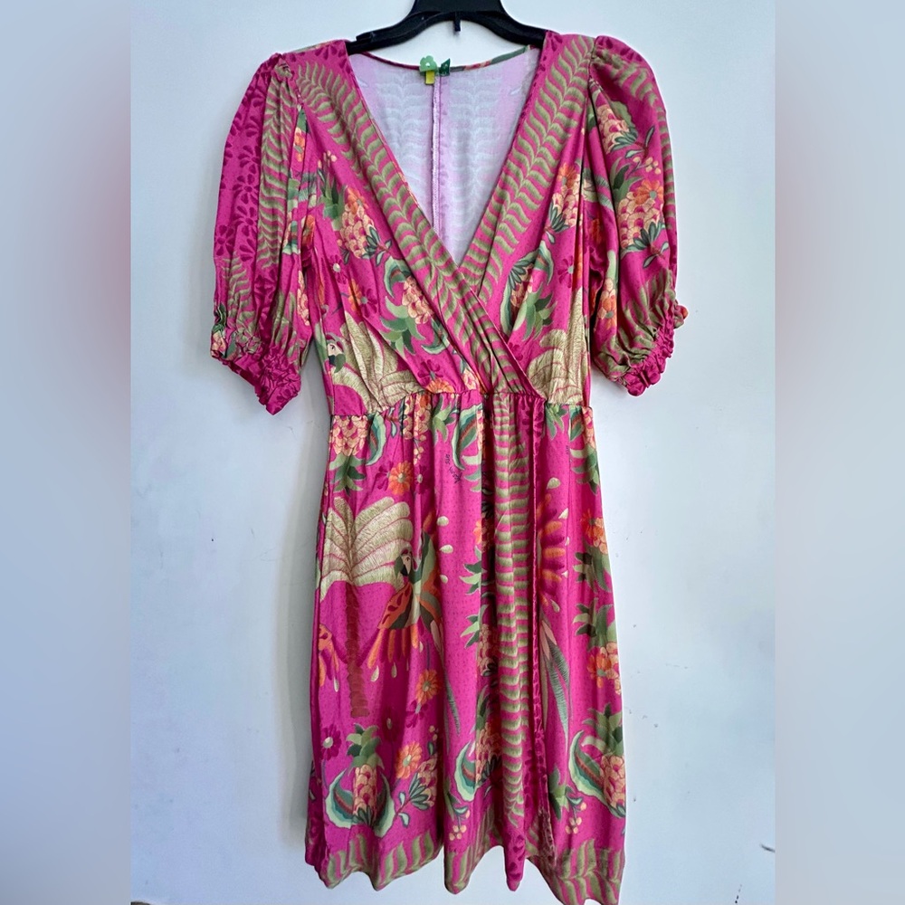 FARM Rio Pink and Green Patterned Mini Dress - Picture 4 of 5